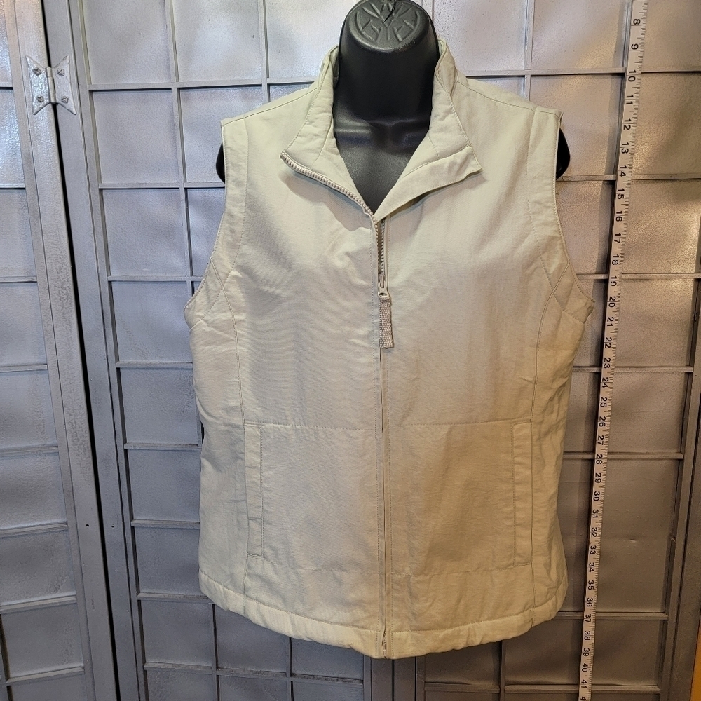 Old Navy medium lined vest. Very pale Green